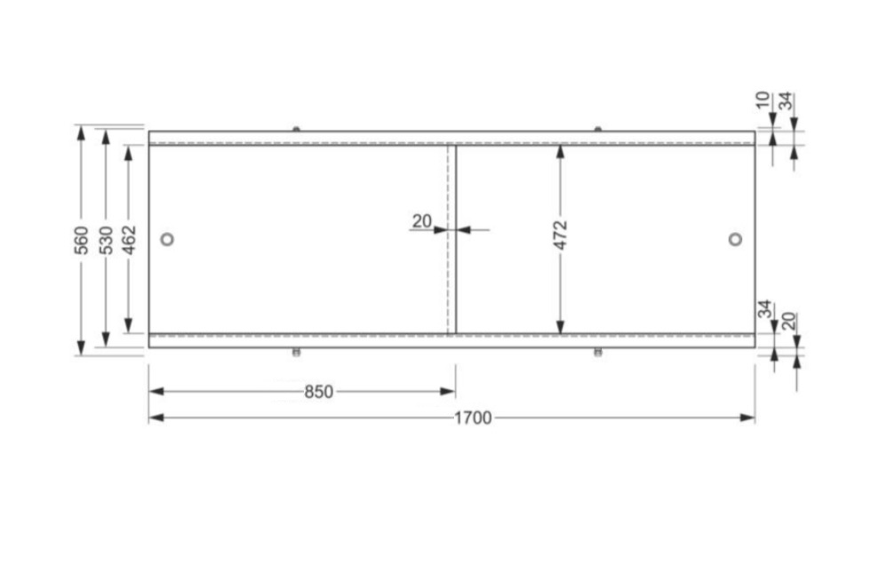 Схема товара Панель фронтальная универсальная Cersanit Type3 170 ультра белая PA-TYPE3*170-W