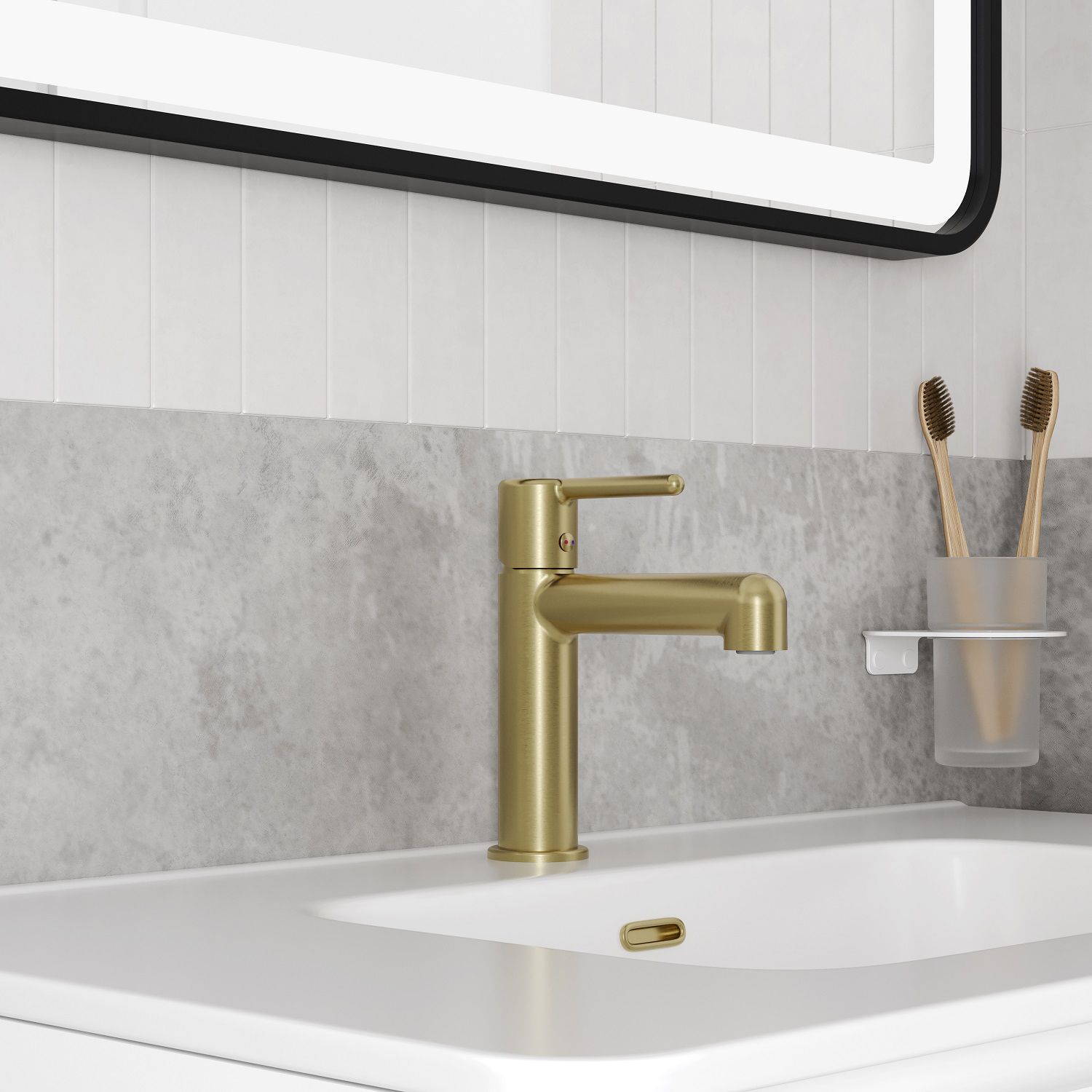 Cмеситель для умывальника, золотой матовый, Aiger, IDDIS, AIGMG00i01 большой выбор под ваш дизайн!