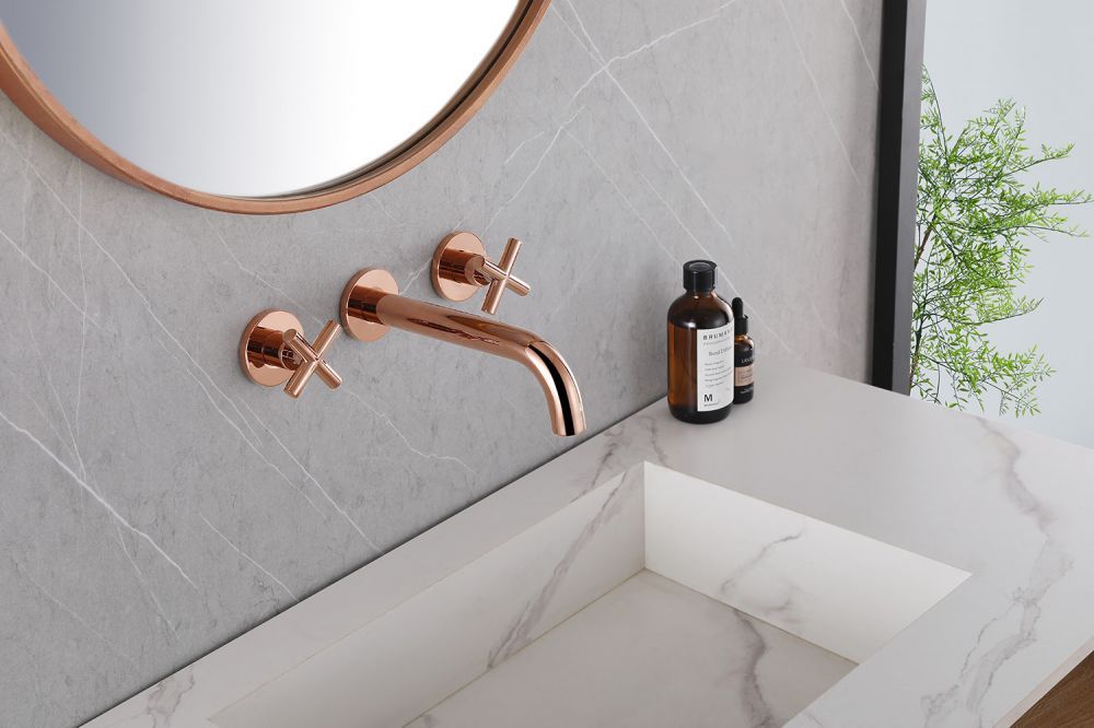 Смеситель ABBER Wasser Kreis AF81121RG для раковины скрытого монтажа, розовое золото большой выбор под ваш дизайн!