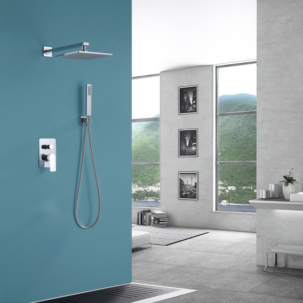 Душевая система ABBER Weiss Insel AF8018W скрытого монтажа без излива, белый-хром в интернет-магазине Sumom.kz