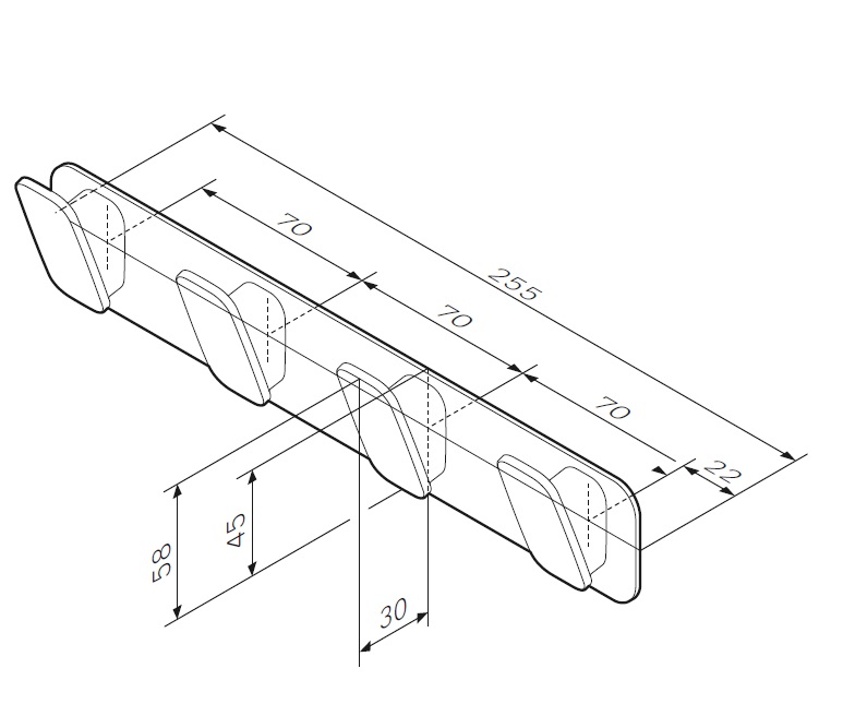 Схема товара Набор крючков для полотенец AM.PM Inspire 2.0 A50A35900