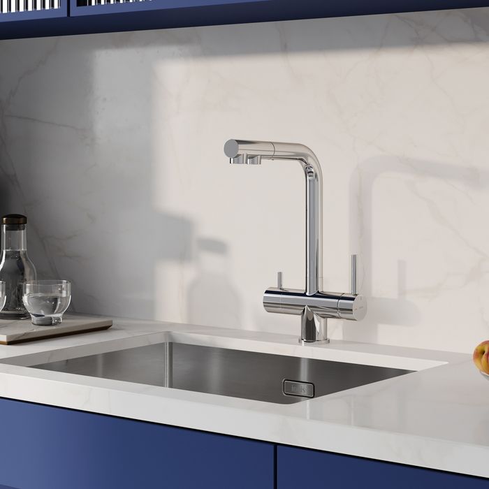 Смеситель для кухни с выдвижным изливом и каналом для фильтра, хром, Umbra, IDDIS, UMBSBPFi05 большой выбор под ваш дизайн!