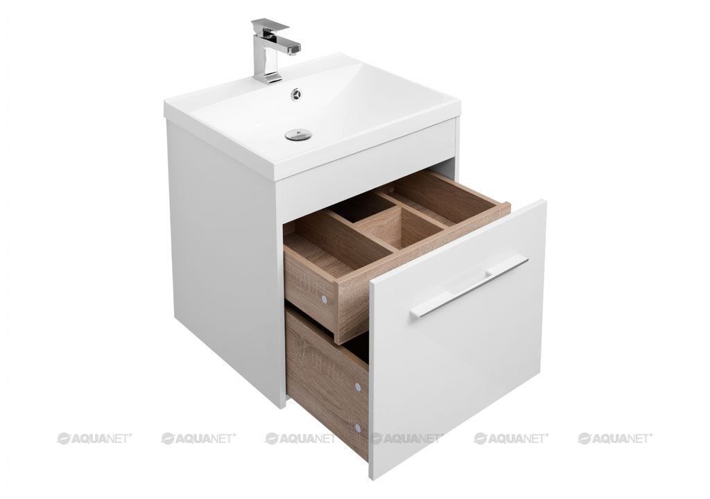 Тумба-умывальник Aquanet Августа 58 белый (210026+204117) в интернет-магазине Sumom.kz