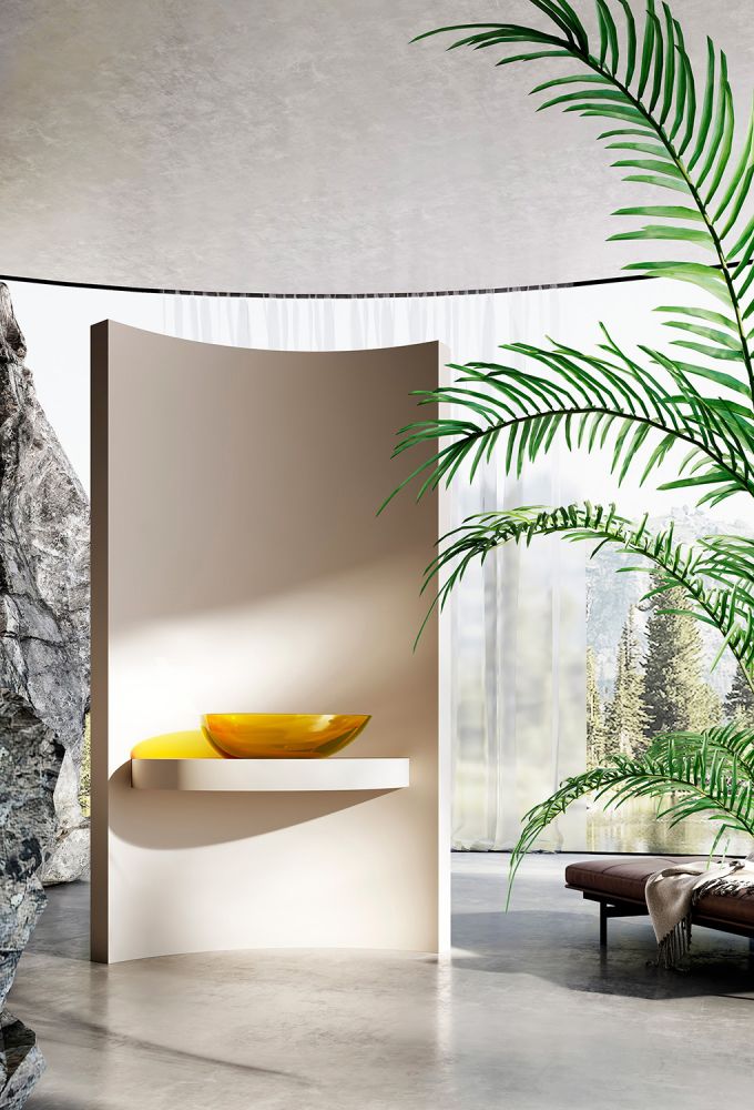 Раковина накладная прозрачная ABBER Kristall AT2811Amber желтая в интернет-магазине Sumom.kz