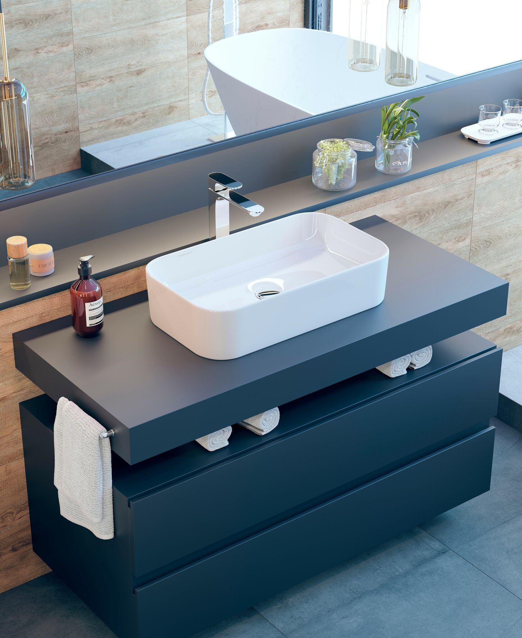 Умывальник на столешницу Sanita Luxe Infinity Slim INF60SLWB01S в интернет-магазине Sumom.kz