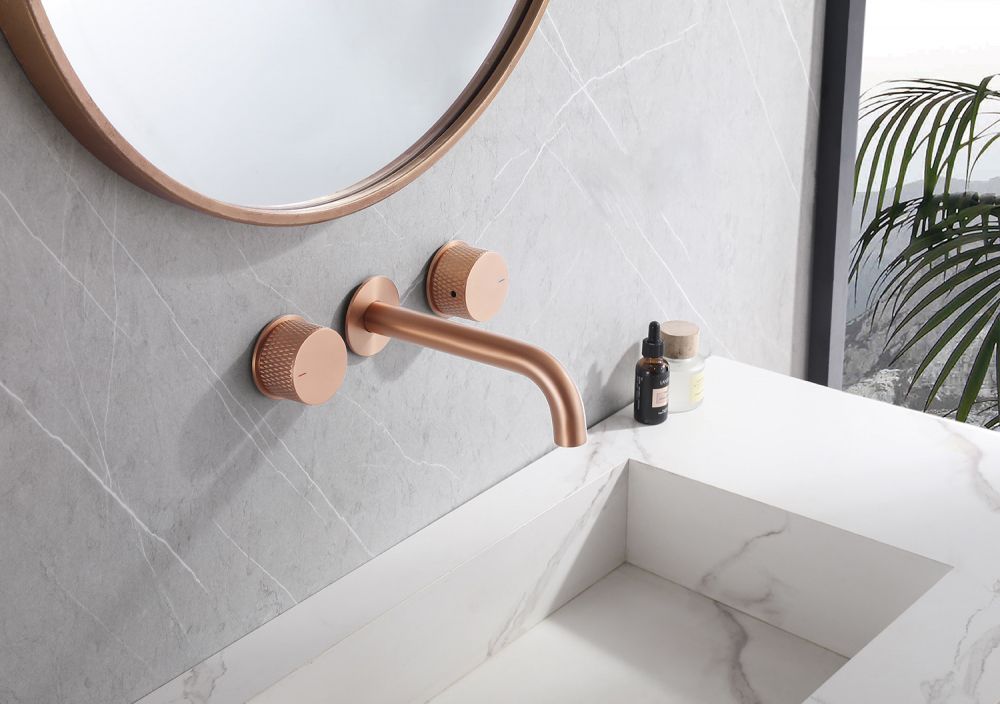 Смеситель ABBER Wasser Kreis AF81122MRG для раковины скрытого монтажа, розовое золото матовое большой выбор под ваш дизайн!