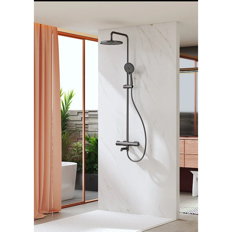 Душевая система с термостатом Raglo графит R20.26.09 в интернет-магазине Sumom.kz Душевая система с термостатом Raglo графит R20.26.09 в интернет-магазине Sumom.kz