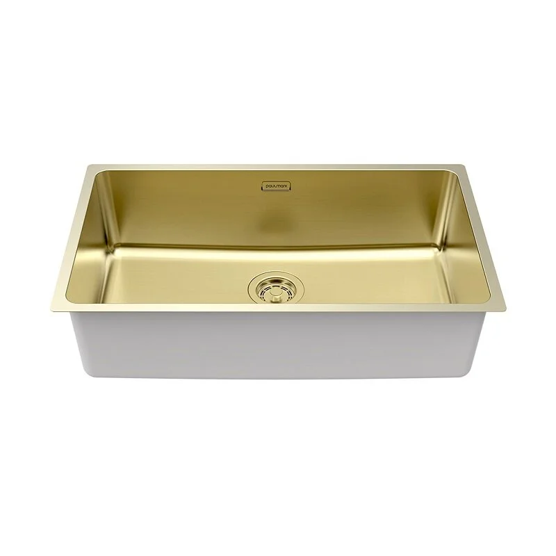 Мойка кухонная Paulmark Yuni YU76-LG, 76 см, нержавеющая сталь, PVD покрытие, цвет золото светлое в интернет-магазине Sumom.kz Мойка кухонная Paulmark Yuni YU76-LG, 76 см, нержавеющая сталь, PVD покрытие, цвет золото светлое в интернет-магазине Sumom.kz