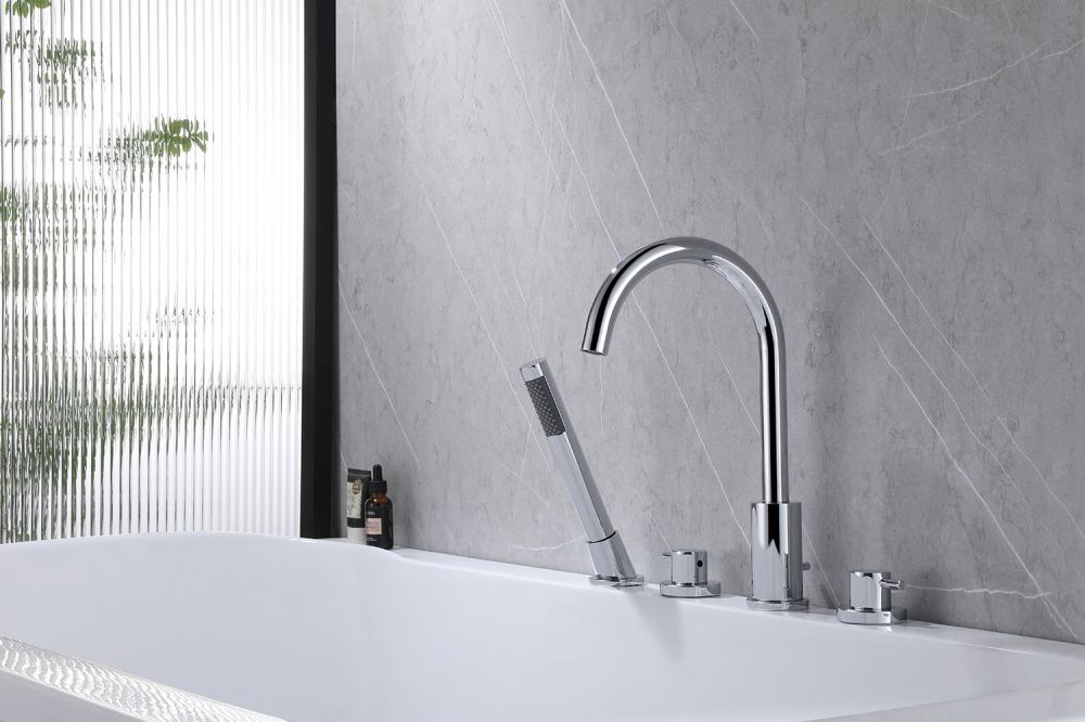 Смеситель ABBER Wasser Kreis AF8113 на борт ванны, хром большой выбор под ваш дизайн!