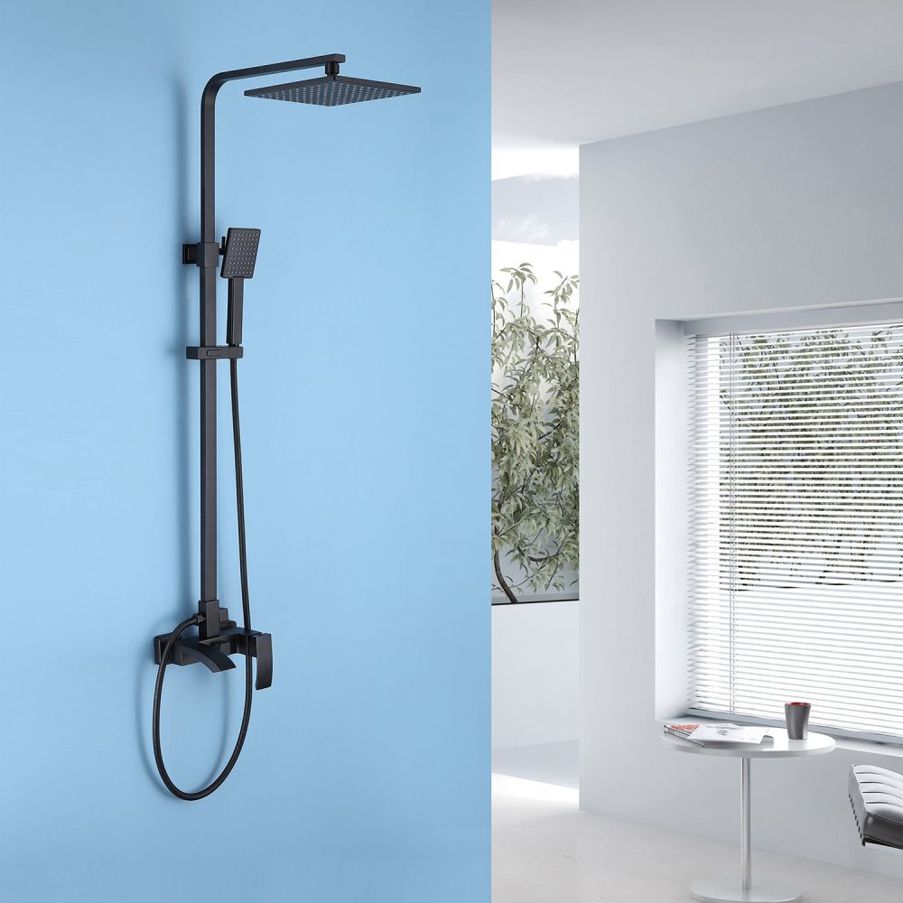 Душевая стойка ABBER Wasserfall AF8616B с изливом, черная матовая в интернет-магазине Sumom.kz