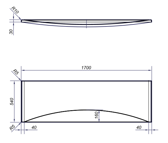 Схема товара Панель фронтальная для ванны Cersanit Virgo 170