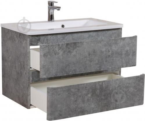 Тумба подвесная AQUARODOS "Акцент" 80 см серый мрамор с умывальником "Альфа" в интернет-магазине Sumom.kz