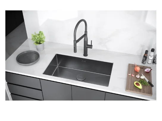 Кухонная мойка KüchenStern KRAFT 80 AISI 304/R10 вороненая сталь KS-800157 в интернет-магазине Sumom.kz Кухонная мойка KüchenStern KRAFT 80 AISI 304/R10 вороненая сталь KS-800157 в интернет-магазине Sumom.kz