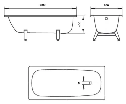 Схема товара Стальная ванна Donna Vanna 170x70 DV-73901