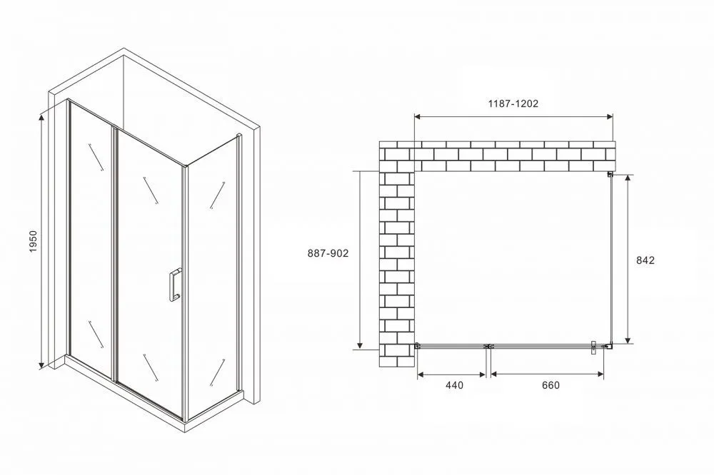 Душевой уголок ABBER Sonnenstrand AG04120BS-S90B в интернет-магазине Sumom.kz