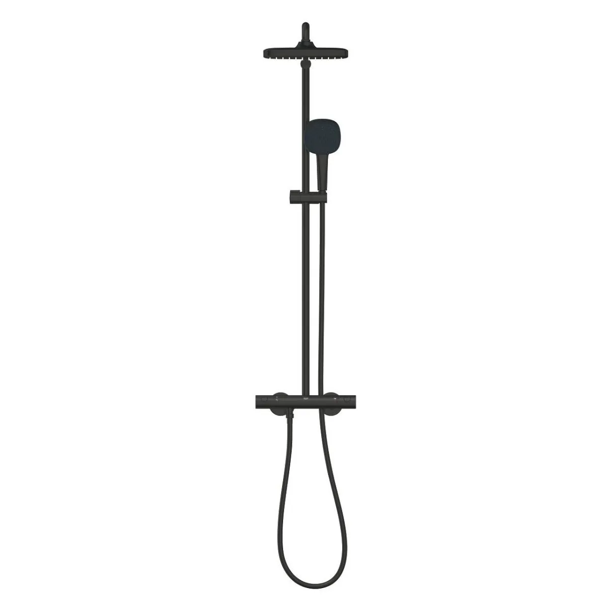 Душевая система GROHE Tempesta System 250 Cube с термостатом для настенного монтажа, матовый черный 266892431 в интернет-магазине Sumom.kz
