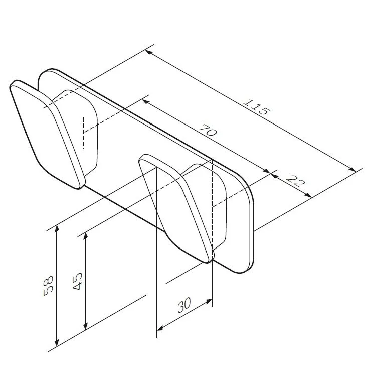 Схема товара Двойной крючок для полотенец AM.PM Inspire 2.0 A50A35600