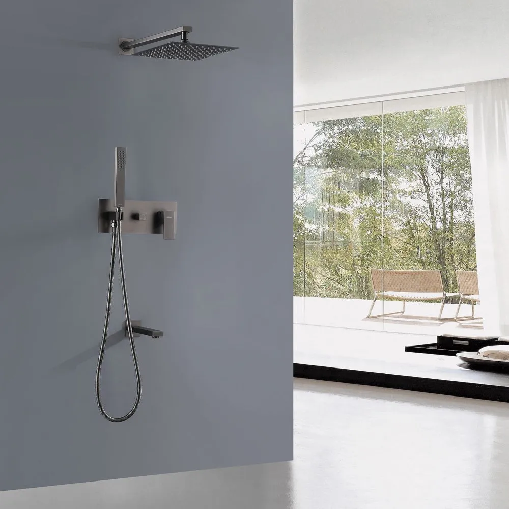 Душевая система ABBER Daheim AF8217NG скрытого монтажа с изливом, никель в интернет-магазине Sumom.kz