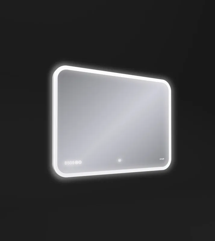 Зеркало Cersanit LED 070 Design Pro 80x70 с подсветкой (регулировка яркости), антизапотеванием, функцией приема звонков и часами в интернет-магазине Sumom.kz