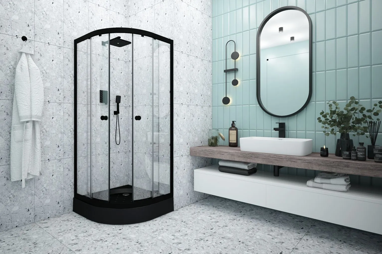 Душевое ограждение Метакам Классик 90x90 Черное Прозрачное CLSN900BL в интернет-магазине Sumom.kz Душевое ограждение Метакам Классик 90x90 Черное Прозрачное CLSN900BL в интернет-магазине Sumom.kz