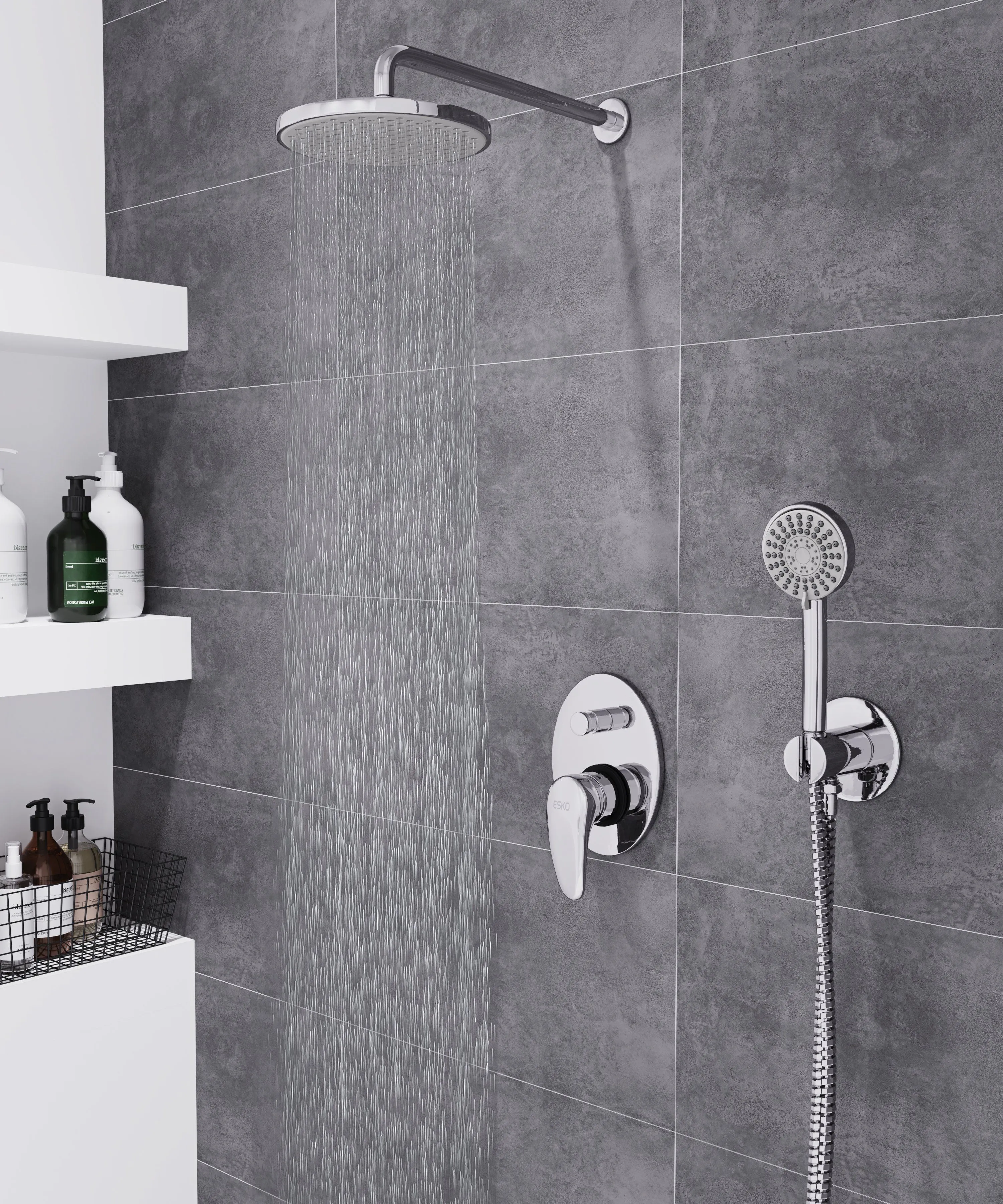 Душевая система со смесителем для душа, встраиваемая, хром ESKO Set_6in1 в интернет-магазине Sumom.kz Душевая система со смесителем для душа, встраиваемая, хром ESKO Set_6in1 в интернет-магазине Sumom.kz