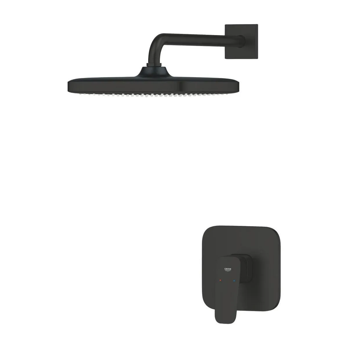 Набор для душа GROHE Cubeo: смеситель для душа 1-рычажный с верхним душем Tempesta 250, матовый черный 1053342430 в интернет-магазине Sumom.kz Набор для душа GROHE Cubeo: смеситель для душа 1-рычажный с верхним душем Tempesta 250, матовый черный 1053342430 в интернет-магазине Sumom.kz
