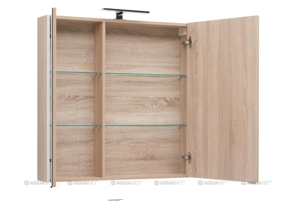 Шкаф-зеркало Aquanet Августа 90 дуб сонома (210014) в интернет-магазине Sumom.kz