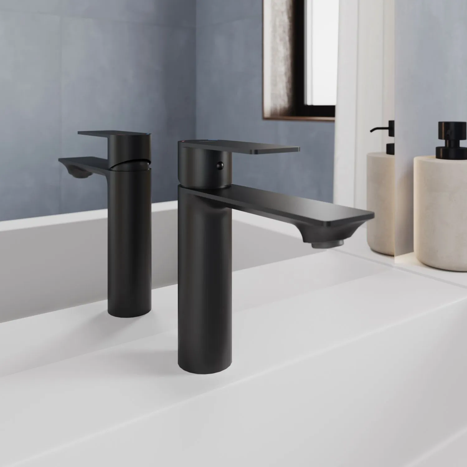 Смеситель для умывальника, чёрный матовый, Maze, Milardo, MAZBL00M01 большой выбор под ваш дизайн!