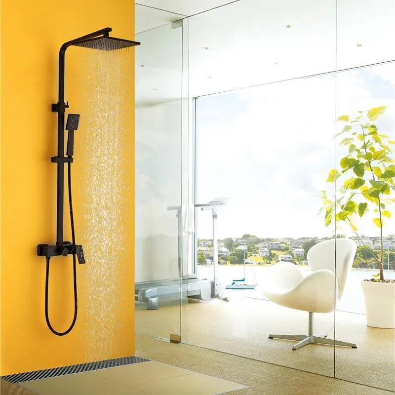 Душевая стойка ABBER Daheim AF8220B без излива, черная матовая в интернет-магазине Sumom.kz