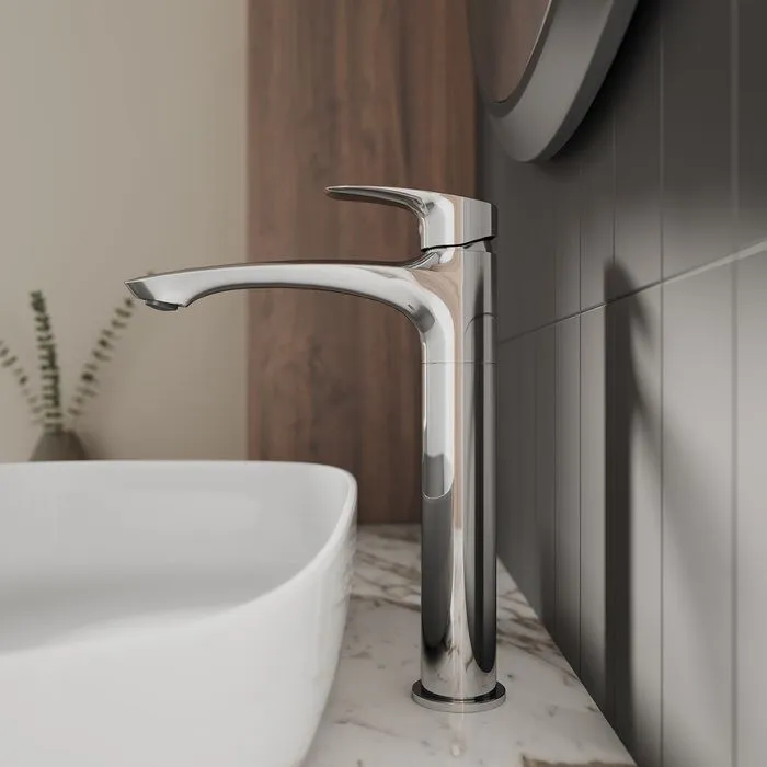 Смеситель для настольного  умывальника, глянцевый хром, Rora, Milardo, RORSB01M01 большой выбор под ваш дизайн!