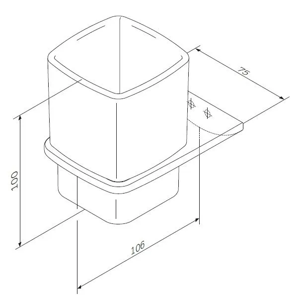 Схема товара Стеклянный стакан AM.PM Inspire 2.0 с настенным держателем  A50A34300