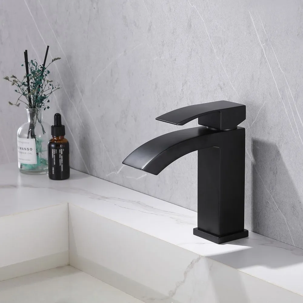 Смеситель ABBER Wasserfall AF8610B для раковины, черный матовый большой выбор под ваш дизайн!