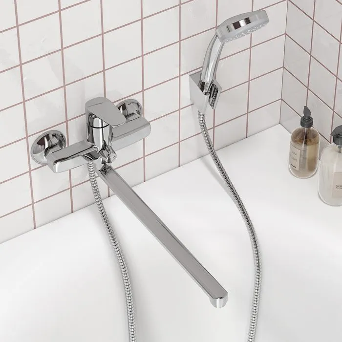 Смеситель для ванны с длинным изливом, глянцевый хром, Zodiac X, IDDIS, ZDXSBL2i10WA большой выбор под ваш дизайн!