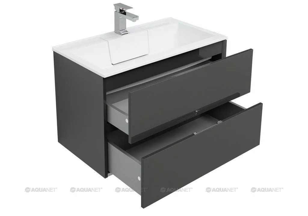Тумба под умывальник Aquanet Алвита 80 серый антрацит 215120 в интернет-магазине Sumom.kz