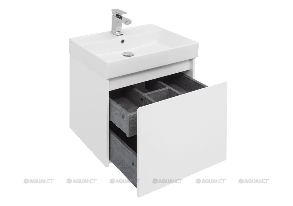 Тумба-умывальник Aquanet Nova Lite 60 белый (1 ящик) (242574+242905) в интернет-магазине Sumom.kz