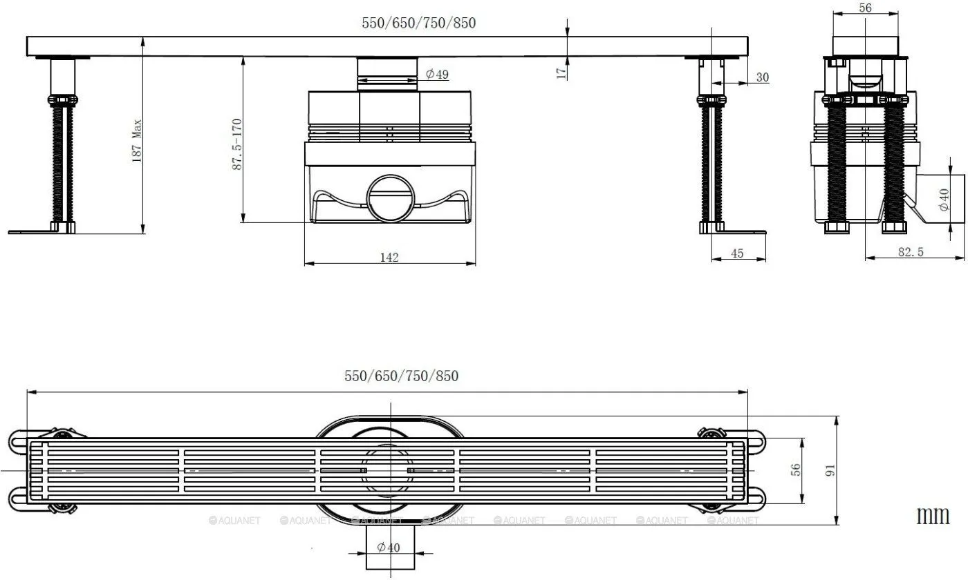 Линейный трап 650мм, никель браш ALLEN BRAU REALITY 9.50028.BN в интернет-магазине Sumom.kz Линейный трап 650мм, никель браш ALLEN BRAU REALITY 9.50028.BN в интернет-магазине Sumom.kz