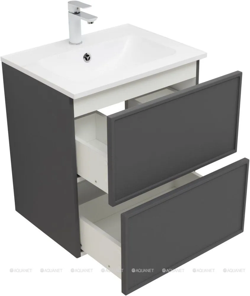 Тумба с раковиной Aquanet Арт 60 ясень графит 00329063 в интернет-магазине Sumom.kz
