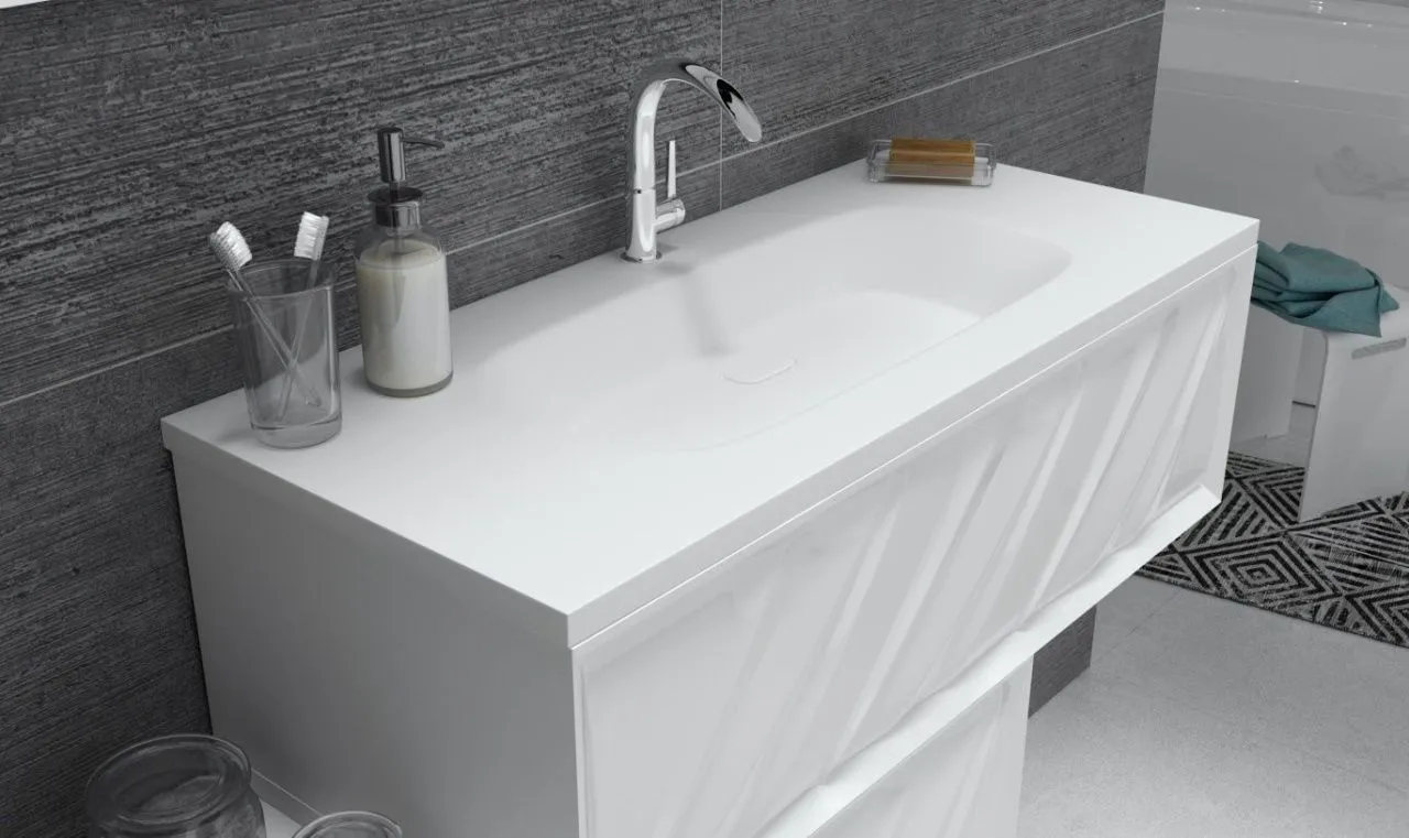 Тумба под умывальник 1 МарКа Glace 100П White (верх) У73575 в интернет-магазине Sumom.kz