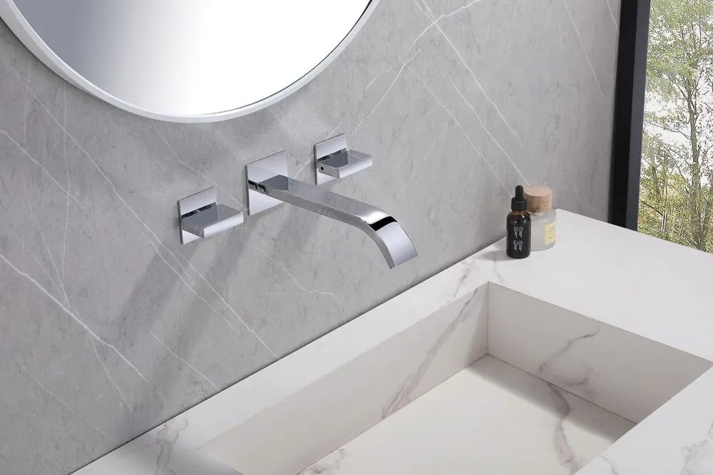 Смеситель ABBER Wasserfall AF8612 для раковины скрытого монтажа, хром большой выбор под ваш дизайн!