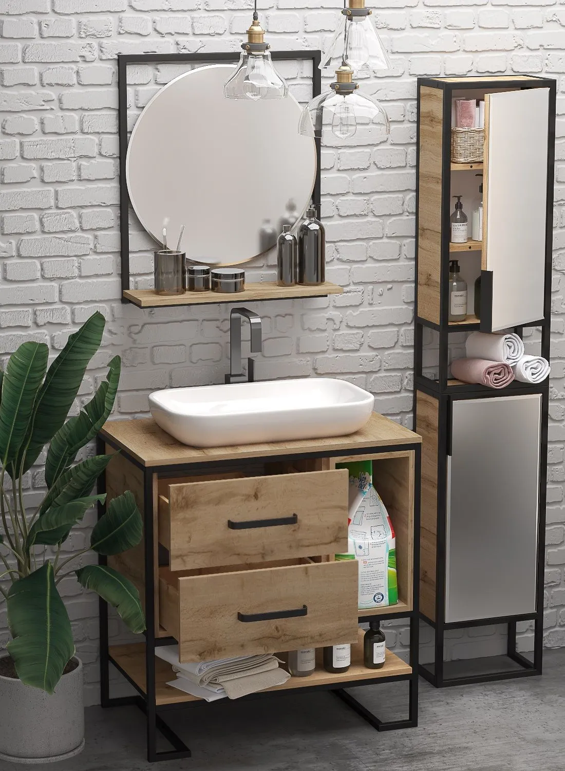 Пенал зеркальный 1MarKa GRUNGE LOFT 35Н/П 1д в интернет-магазине Sumom.kz