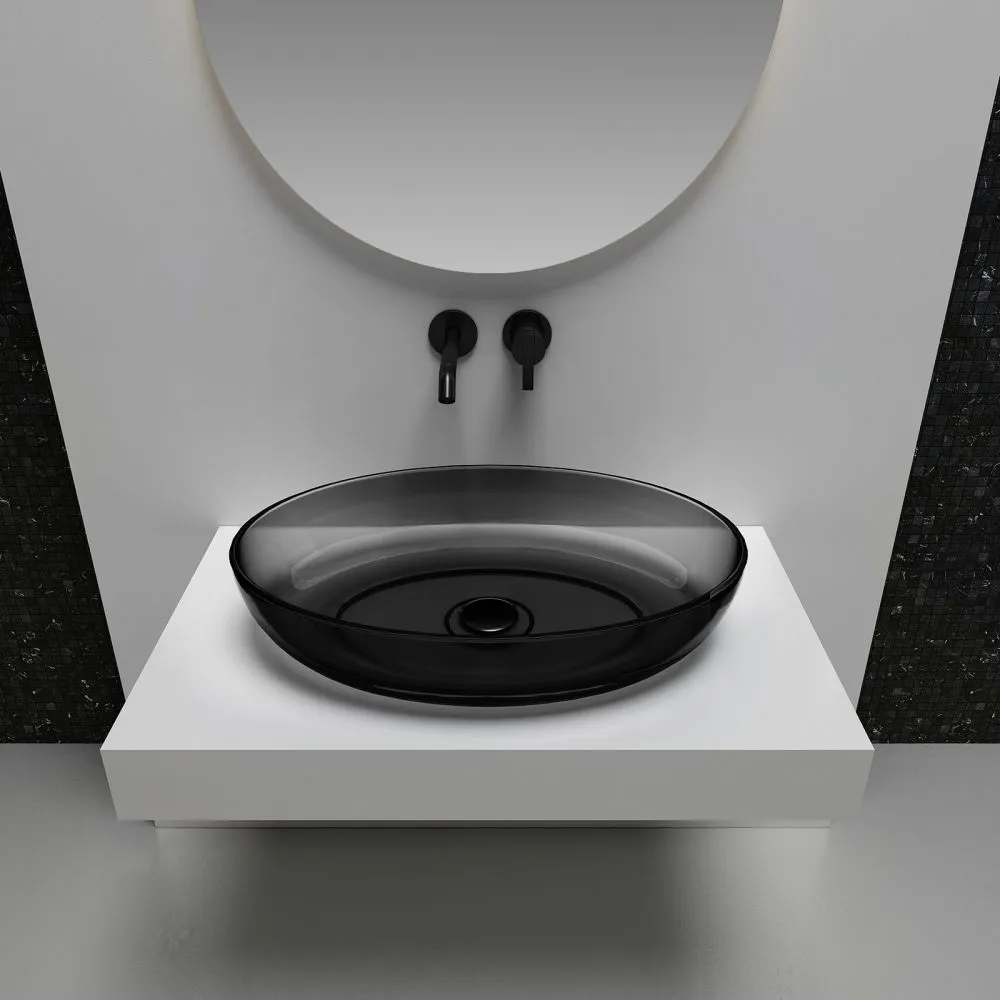 Раковина накладная прозрачная ABBER Kristall AT2801Onyx в интернет-магазине Sumom.kz