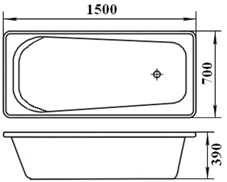 Схема товара Стальная ванна Antika 150x70 