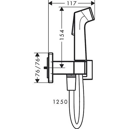 Скрытая часть смесителя гигиенического душа Hansgrohe Bidette 29235180