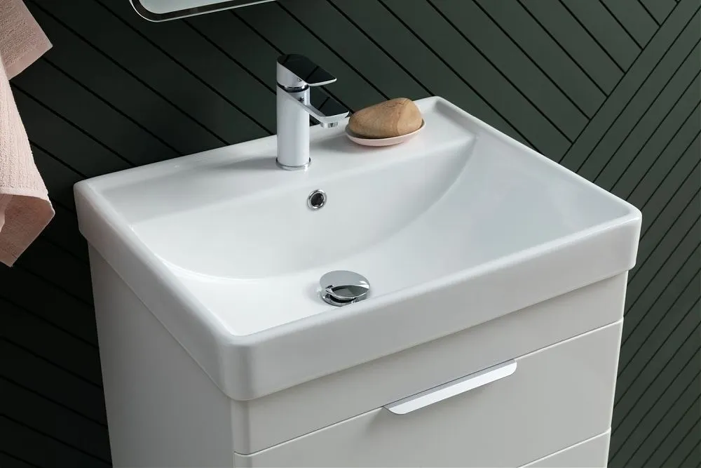 Тумба с раковиной Ирис new 80 напольная 2 ящ. цв.белый глянец (312429) в интернет-магазине Sumom.kz Тумба с раковиной Ирис new 80 напольная 2 ящ. цв.белый глянец (312429) в интернет-магазине Sumom.kz