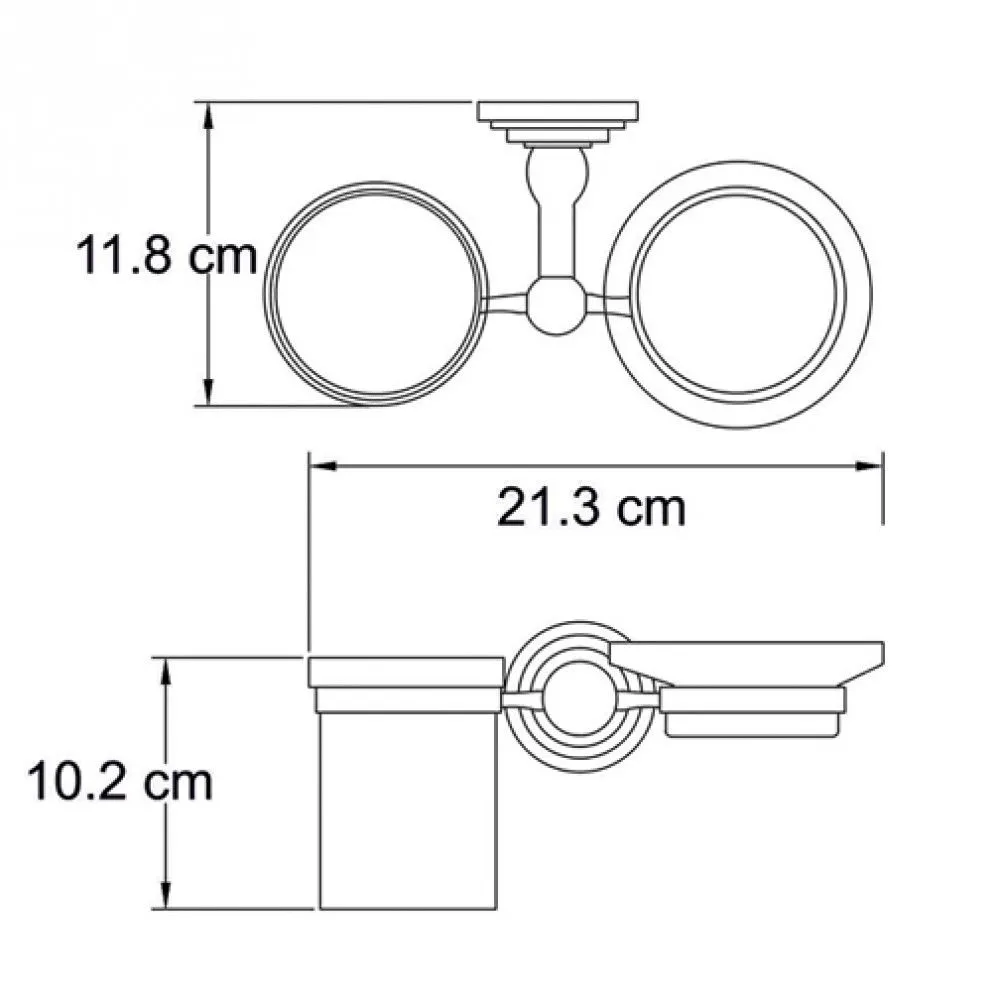 Схема товара Держатель для стакана и мыльницы WasserKraft К-7326